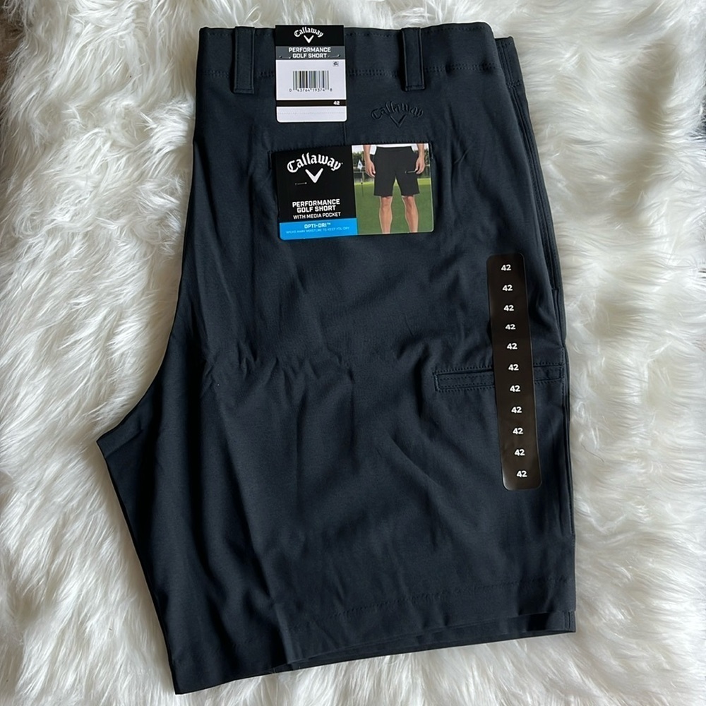 🆕 Callaway Performance Golf Short with Media Pocket Black Size 42